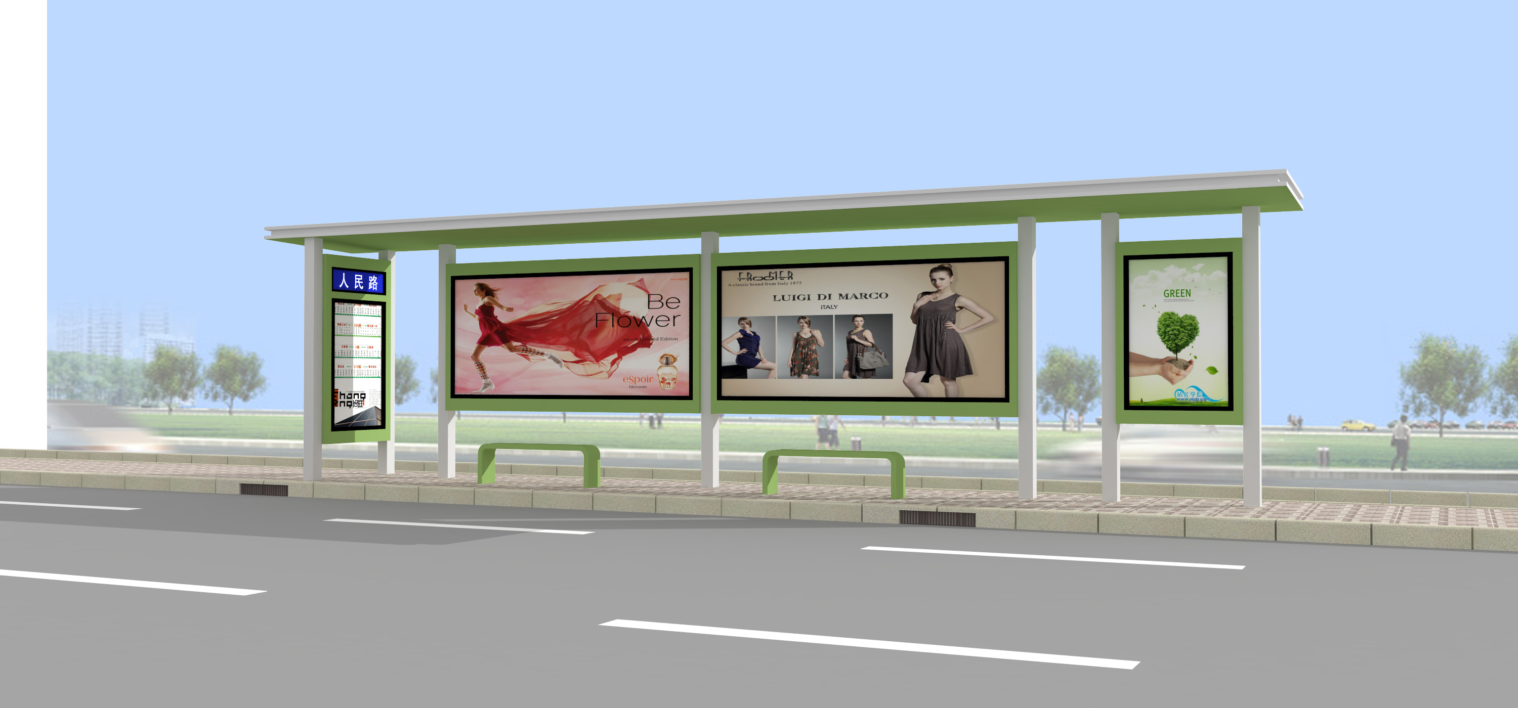 【公交站台】公告栏展示架保障产品质量
