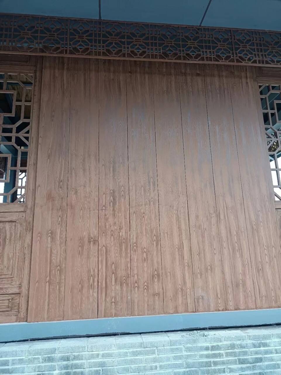 不锈钢仿木纹漆,长廊花架木纹漆,水性木纹漆厂家施工