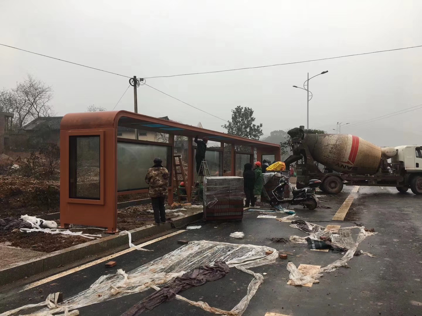 户外铁艺公交站台候车亭同城经销商