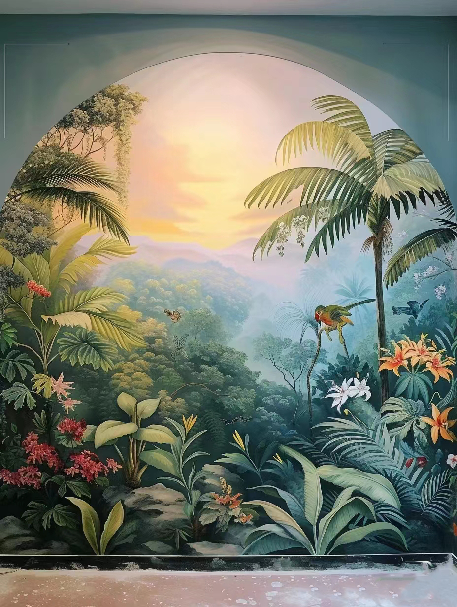 架空层彩绘手绘墙绘画工作室